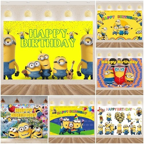 Minions backdrop birthday - minions,