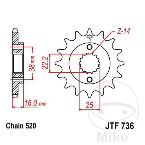 Sprocket for ducati 996 - ducati, 16