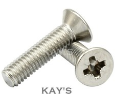 M3 M4 M5 M6 POZI COUNTERSUNK MACHINE SCREWS A2 STAINLESS STEEL POSIDRIVE BOLTS  
