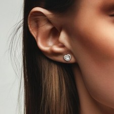 Elevated Heart Stud Earrings