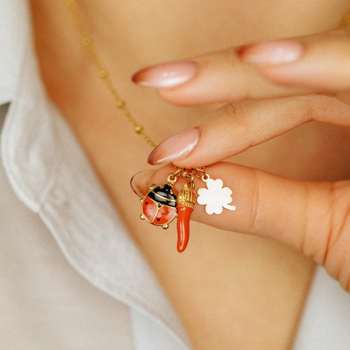 Italian horn necklace good - necklace:,