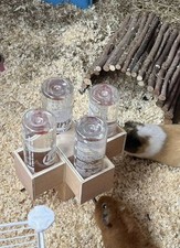 FOUR WAY FREE STANDING  GUINEA PIG BOTTLE HOLDER   (BOTTLES  INCLUDED)