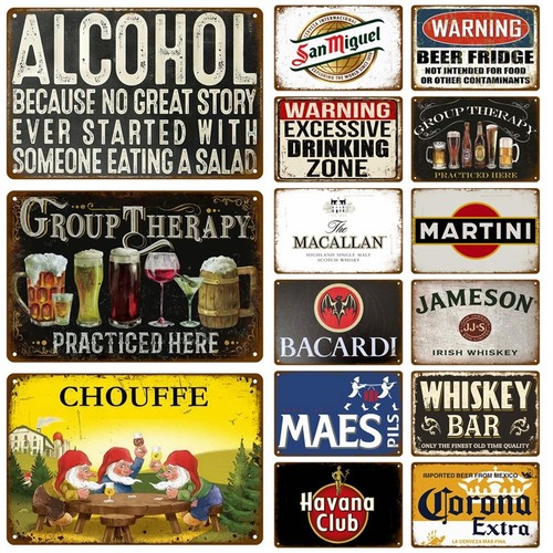 Beer plaque vintage metal tin - plaque,