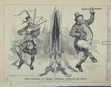 Original Old Antique Print