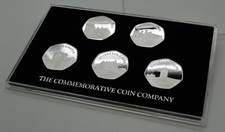 Set of Silver CASTLE SERIES Commemoratives in 50p Coin Presentation/Display Case