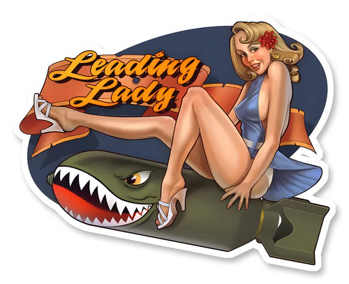 Sticker pinup bomb leading - pinup,