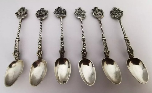 Victorian solid silver ship - silver,