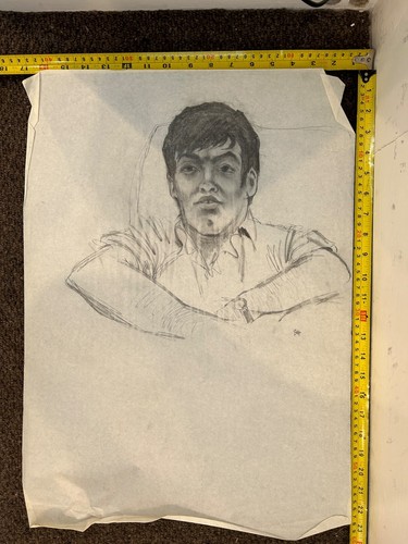 Vintage 1970s drawing male - 1970s,