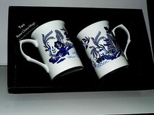 Blue willow mug gift set 2x