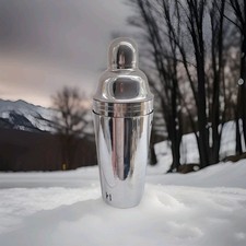 Art Deco Style Cocktail Shaker Dial A Cocktail Twist Menu Chrome Plated Barware