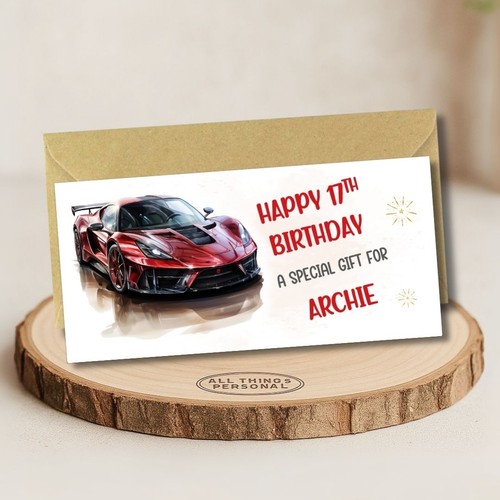 Sports car birthday money - birthday,