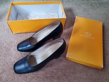 Anello & Davide Black Leather Court Shoes Size  4.5