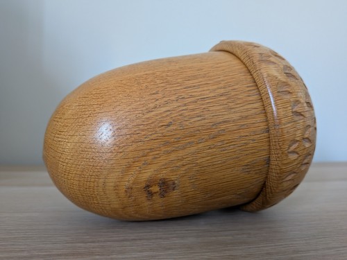 Large vintage wooden acorn - large,