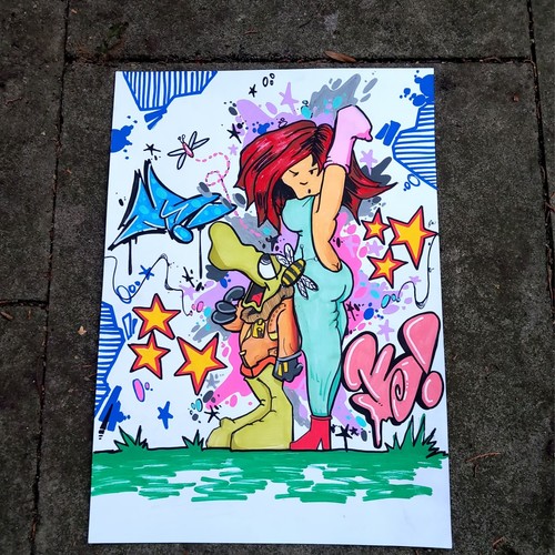 Original graffiti art painting