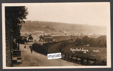 Postcard Newbridge nr Abercarn Monmouthshire Wales railway line posted 1925 RP