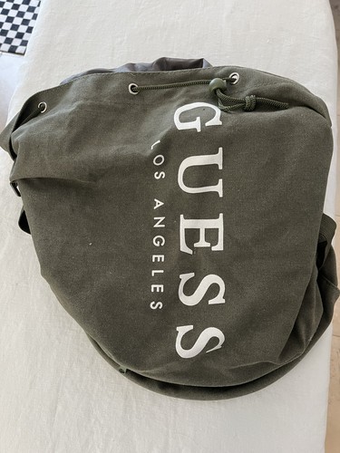 Guess green canvas duffle - green, 13"