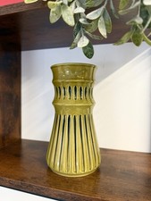 Vintage Olive Green Vase Made