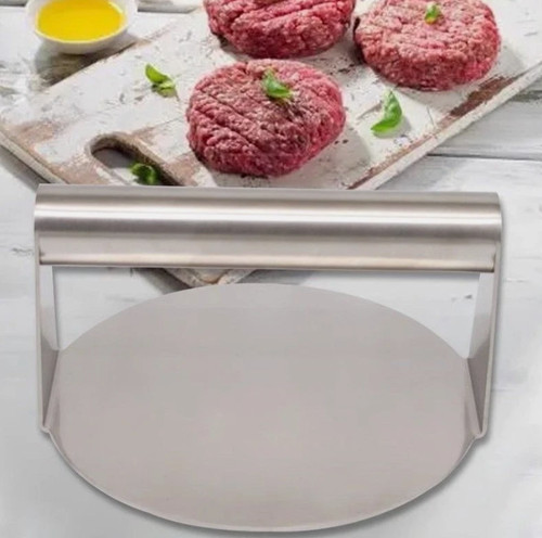 Burger press round - round, stainless