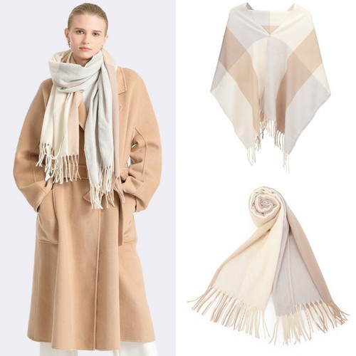 Oversized color block scarf - color,