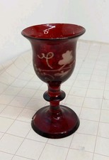 85mm Bohemian Ruby Cranberry Glass Mini Goblet Glass Vintage
