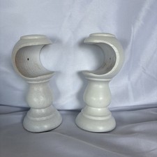 35mm White Wood Curtain Pole