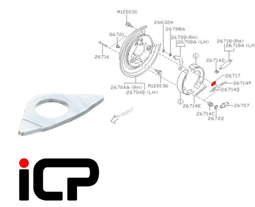 Handbrake shoe spring guide - shoe,