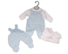 Nursery Time Knitted Baby Boys 2 pcs Dungaree Set