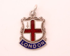 Vintage Silver and Enamel Travel Charm - LONDON - England