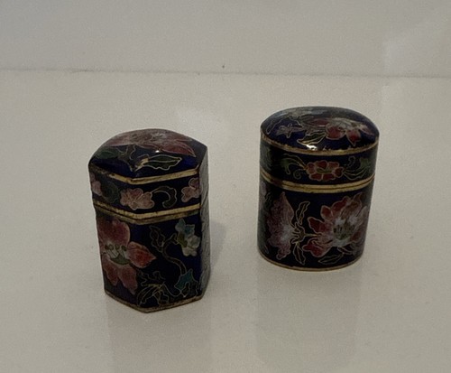 Mini cloisonné pill boxes - cloisonné,