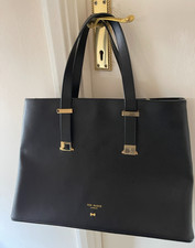TED BAKER SAFFIANO LEATHER TOTE HANDBAG w/ GOLD BOW LOGO