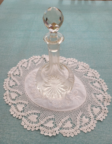 Antique small crystal decanter - antique,