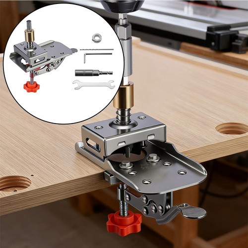 Hinge hole punch - punch, adjustable
