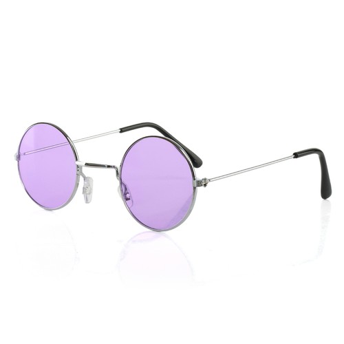 Purple round hippy glasses - round,