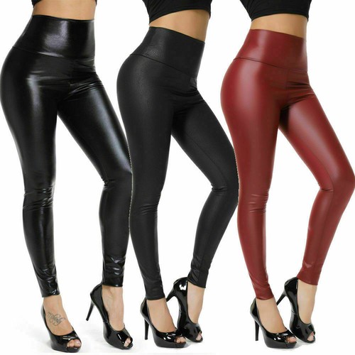Leggings leather look - leather,