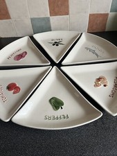 Sainsburys Pizza Slice Ceramic Plates x 6 piece set - Excellent condition 