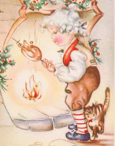 Vintage christmas postcard - vintage,