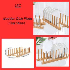 Wooden Dish Plate Cup Stand