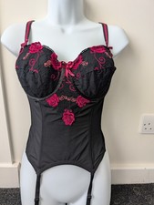 Black Basque with Rose Design