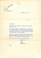 Bing Crosby 1950 Signed Typed