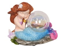 ~❤️~MERMAID Ornament with pearl in ORB bubble Figurine Statue glitter~❤️~
