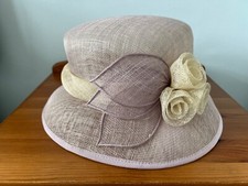 BHS Pretty Lilac & Cream Ladies Wedding Hat Special Occasion Hat One Size VGC