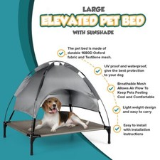 Elevated Dog Bed Pet Cat Mesh Camping Cot Canopy Indoor Outdoor Waterproof  Shed