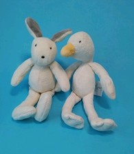 Moulin Roti small rabbit and duck plush toys x2
