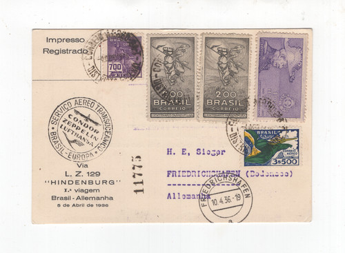 1936 brazil zeppelin 129 - 1936,