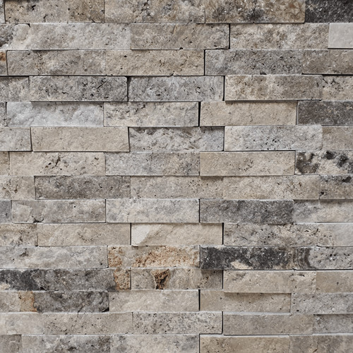 Silver romeo travertine split - silver,