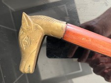 Vintage Walking Stick Brass Horse Head Walking Stick Aid unscrews (Head Only)