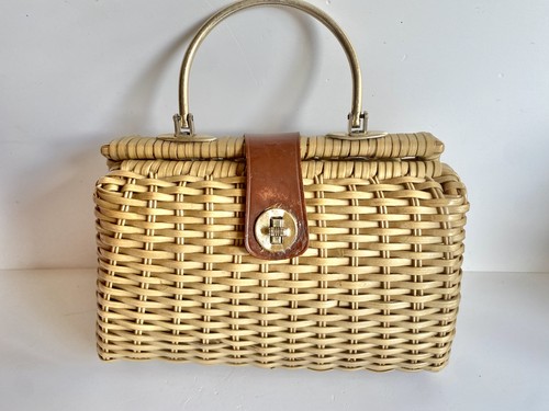 Vintage 50s 60s wicker box - 50s,