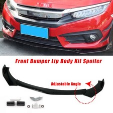 Universal Gloss Black Car Front Bumper Protector Lip Splitter Spoiler Body Kit