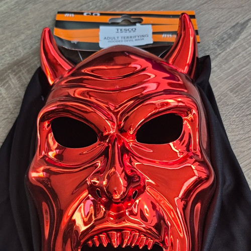 Tesco red plastic hooded - hooded, devil