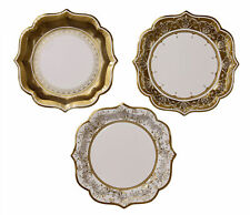 Luxury Gold Paper Plates Vintage Style 20cm Wedding Anniversary Birthday Party